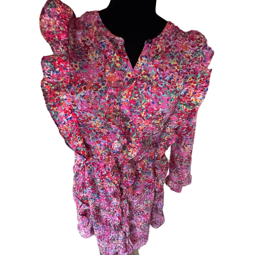 Gap Floral Pink Ruffle Dress - Picture 2 of 8